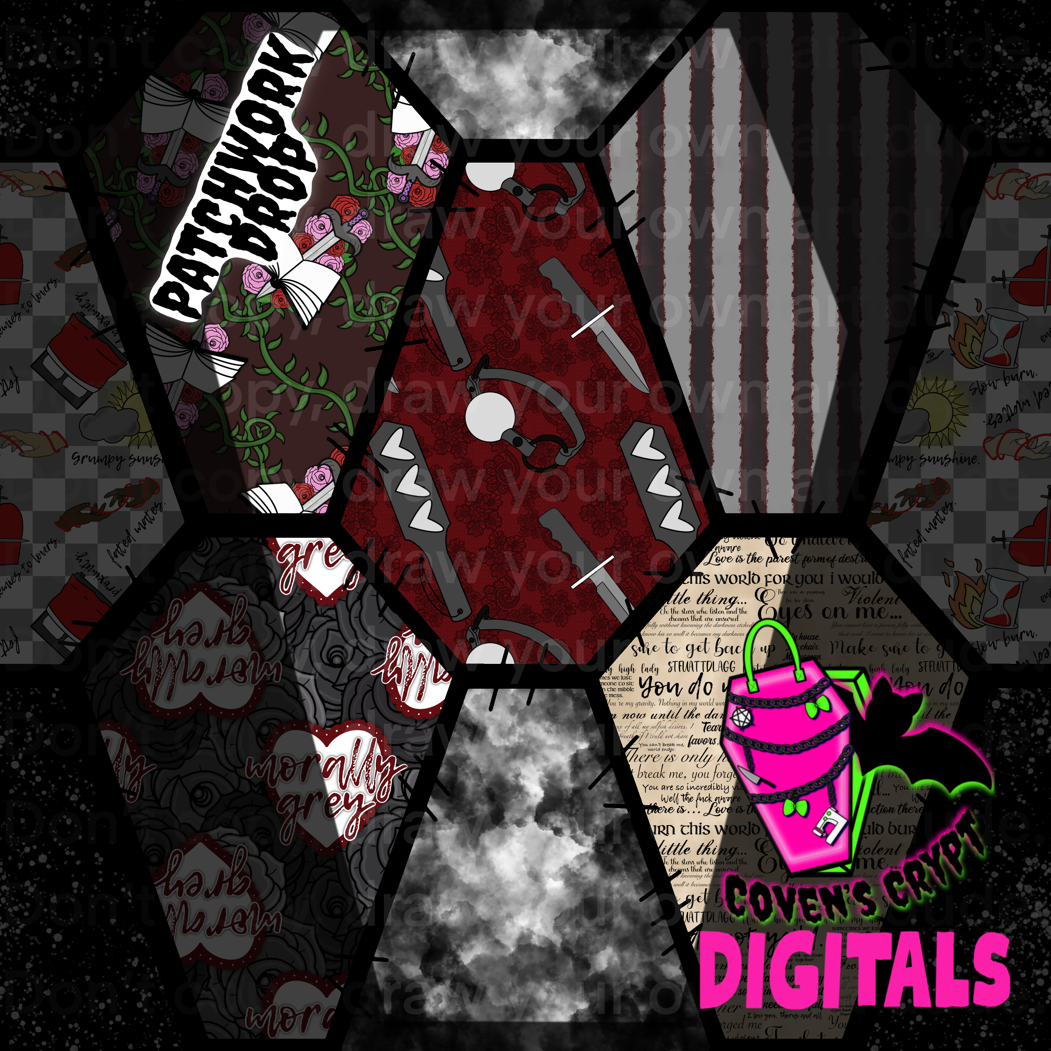 Coffin Patchwork Seamless Files