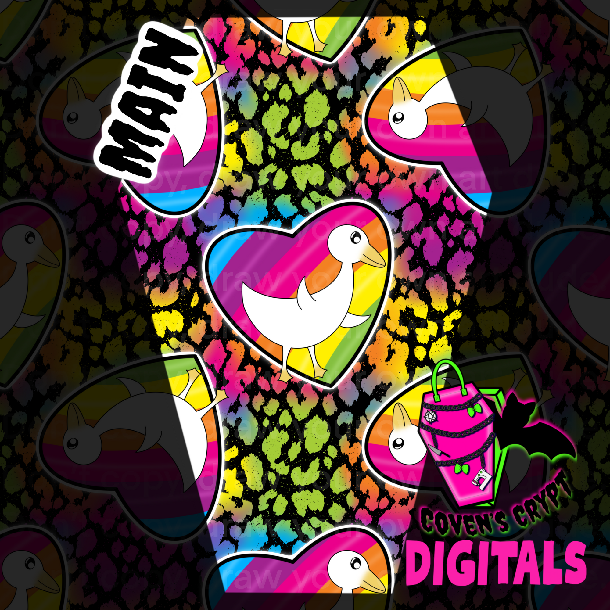 Rainbow Hearts Geese Seamless File