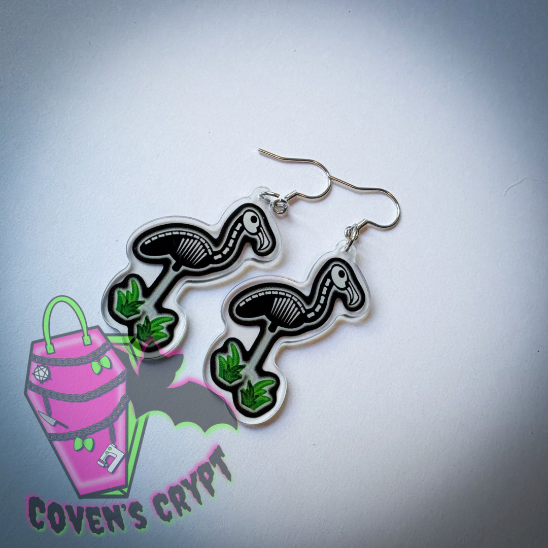 Skeleton Flamingo Earrings
