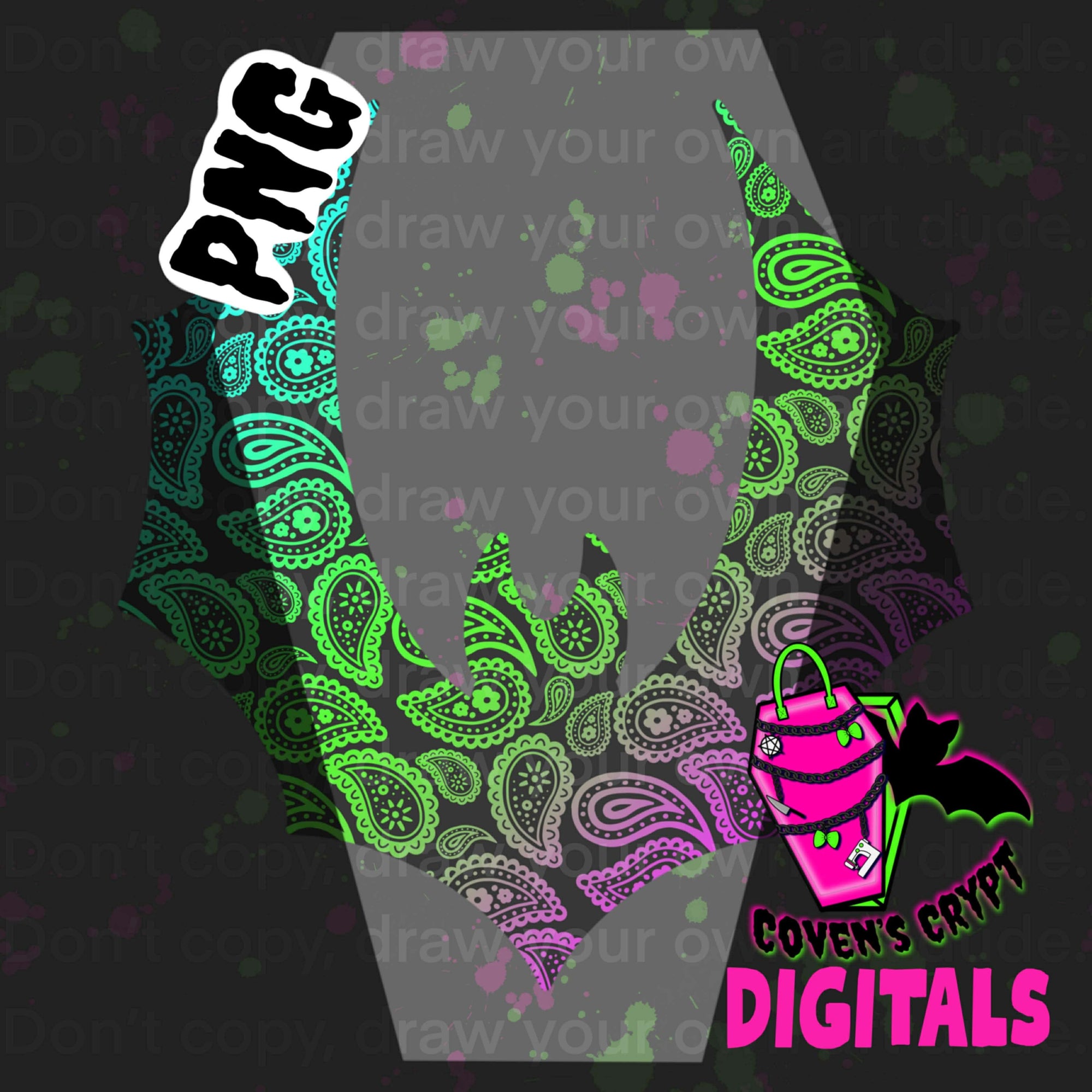 Rainbow Paisley Bats Seamless File