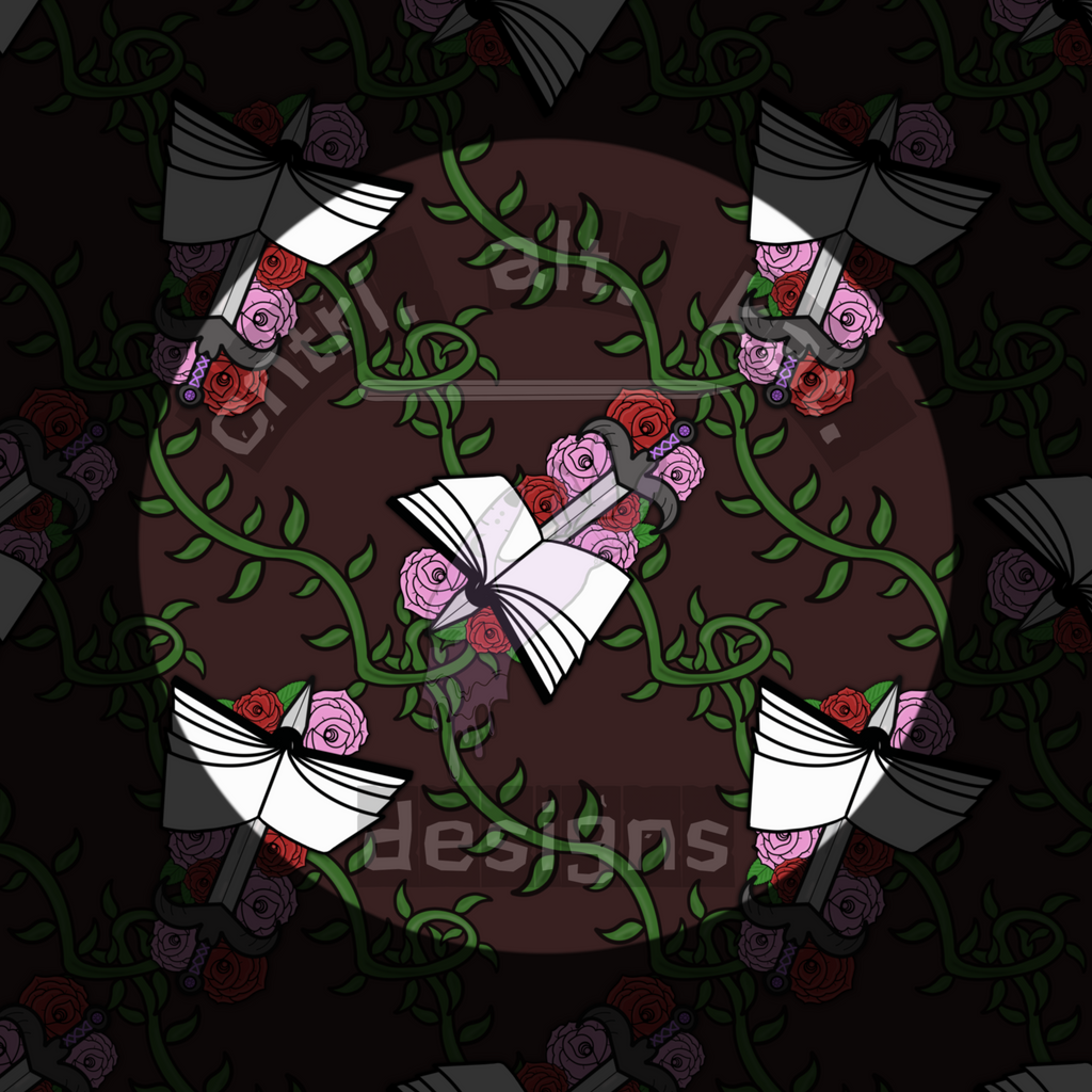 Bookish Coffin Patchwork Seamless Files