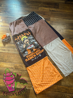 Orange & Black Upcycle Pants & Matching Scrunchie - Size 20