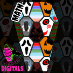 Horror Coffin Patchwork Seamless, Coord & PNG