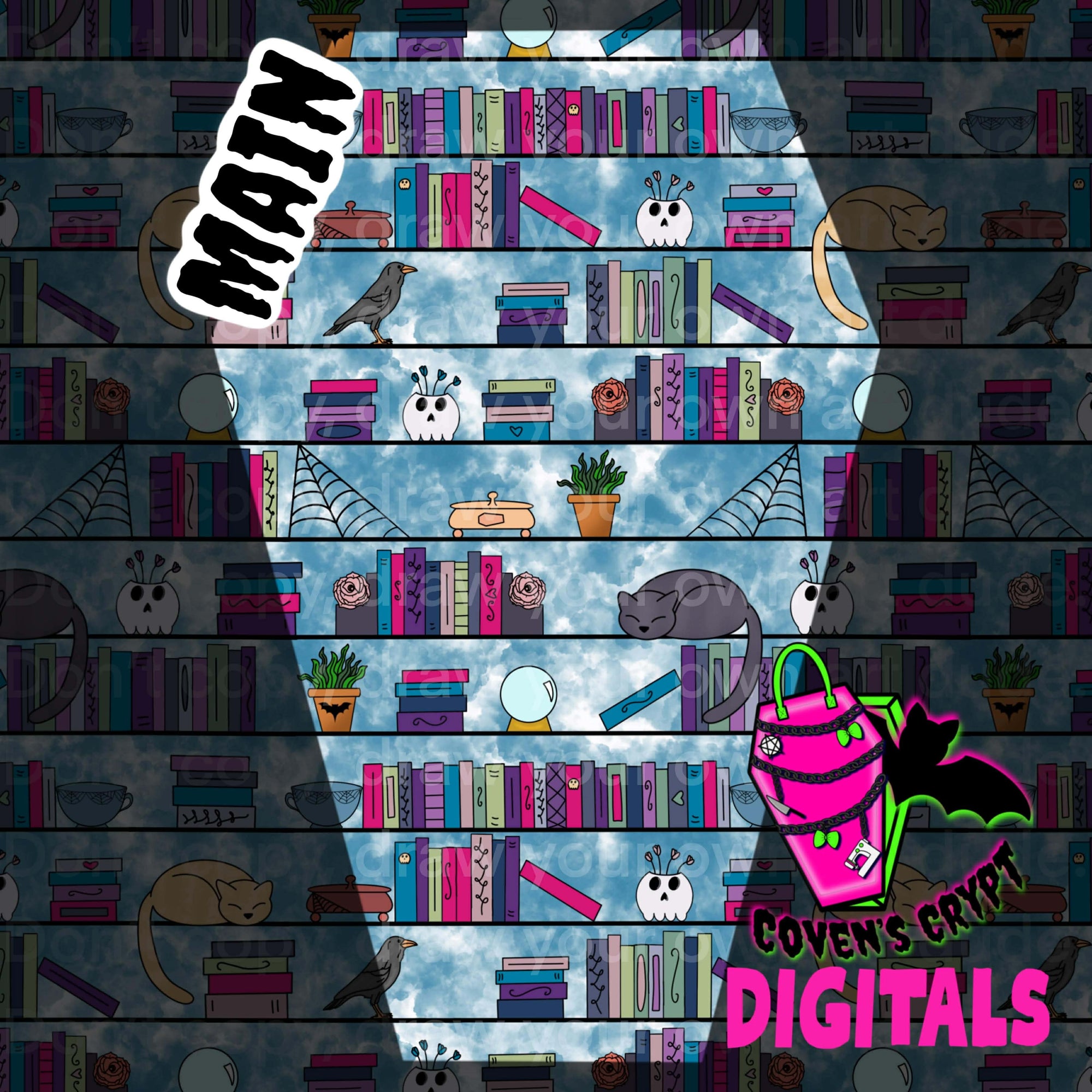 Witchy Bookshelves Seamless File