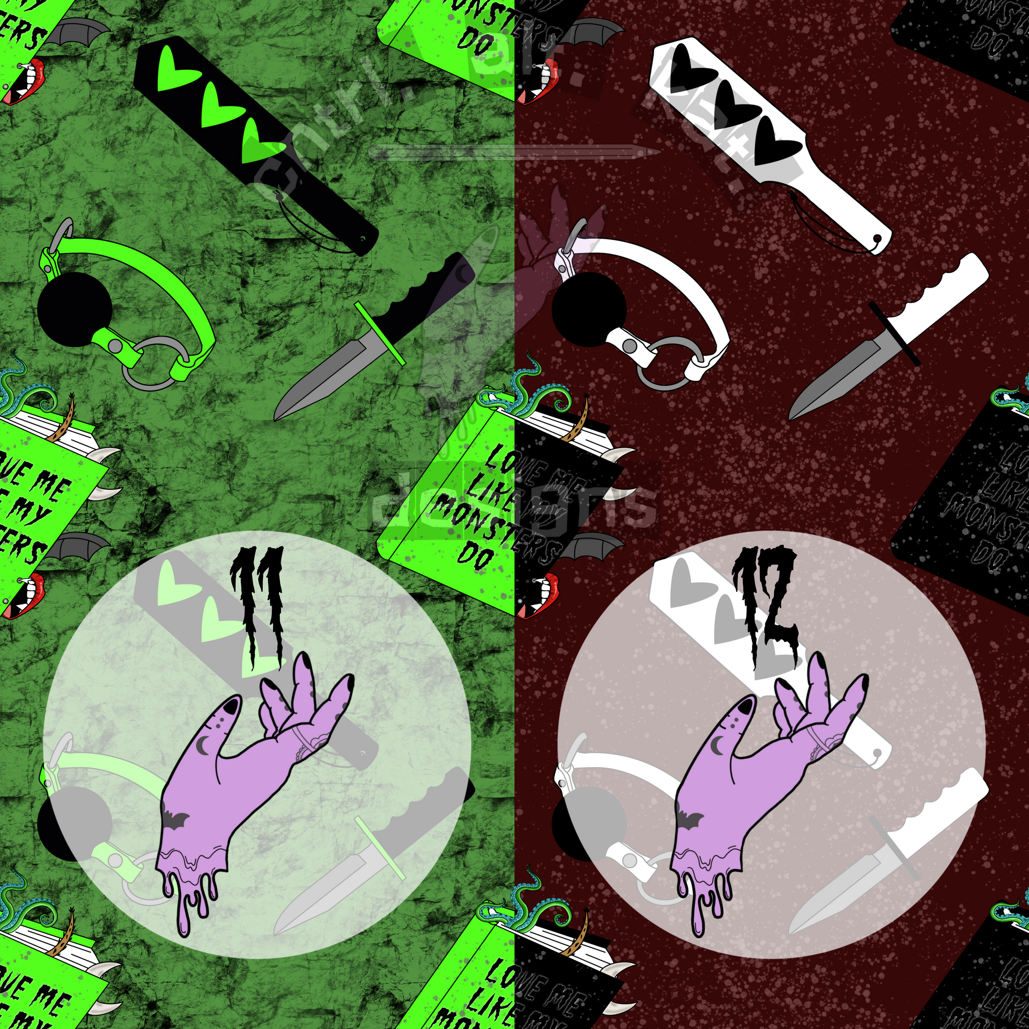 Love Me Like My Monsters Do Seamless Files - Exclusive Colorways