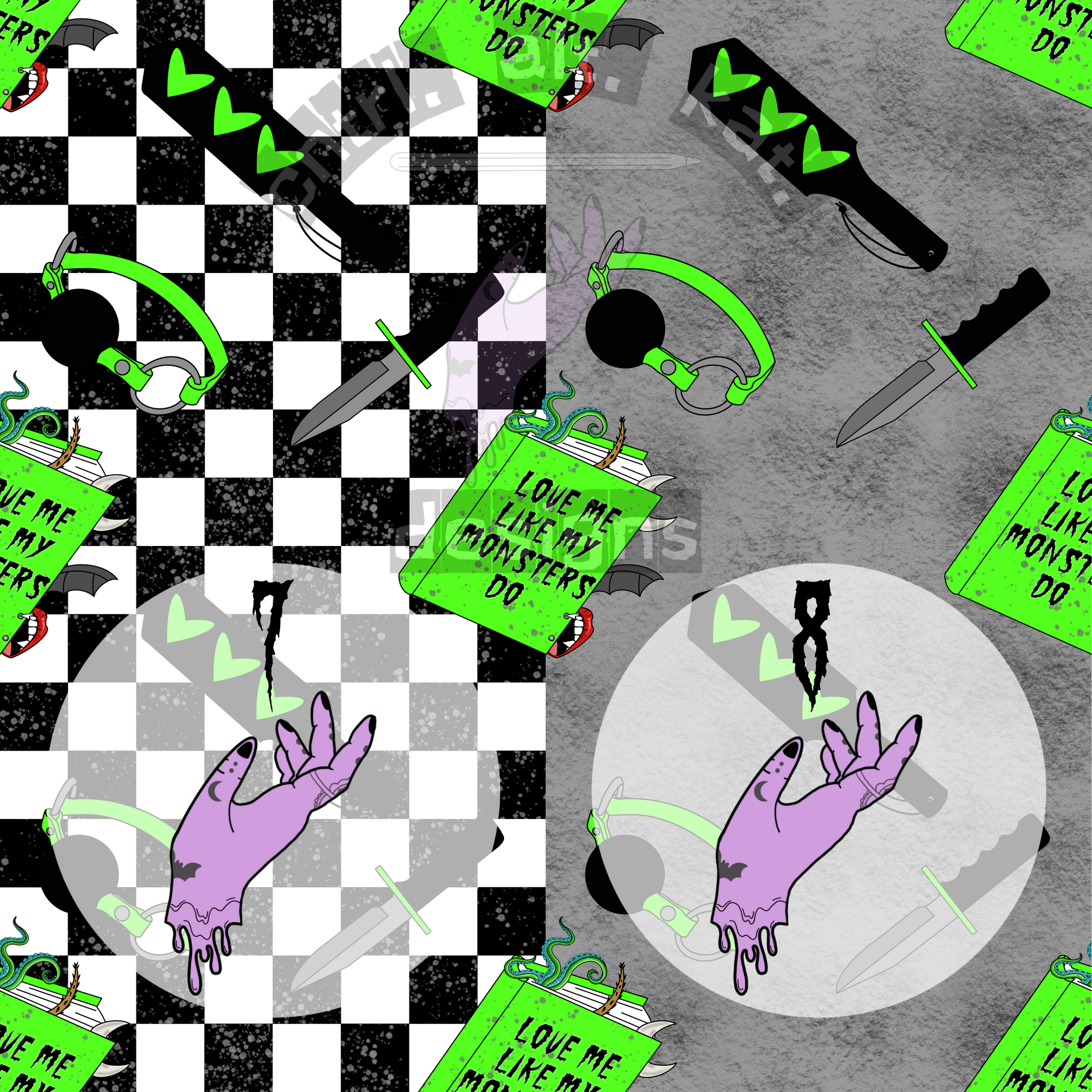 Love Me Like My Monsters Do Seamless Files - Exclusive Colorways