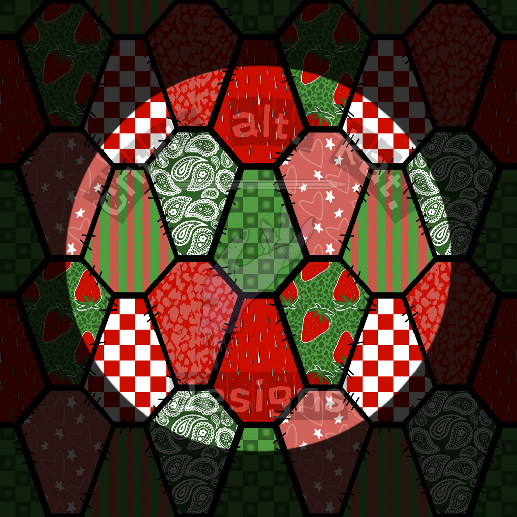 Strawberry Coffin Patchwork Seamless Files