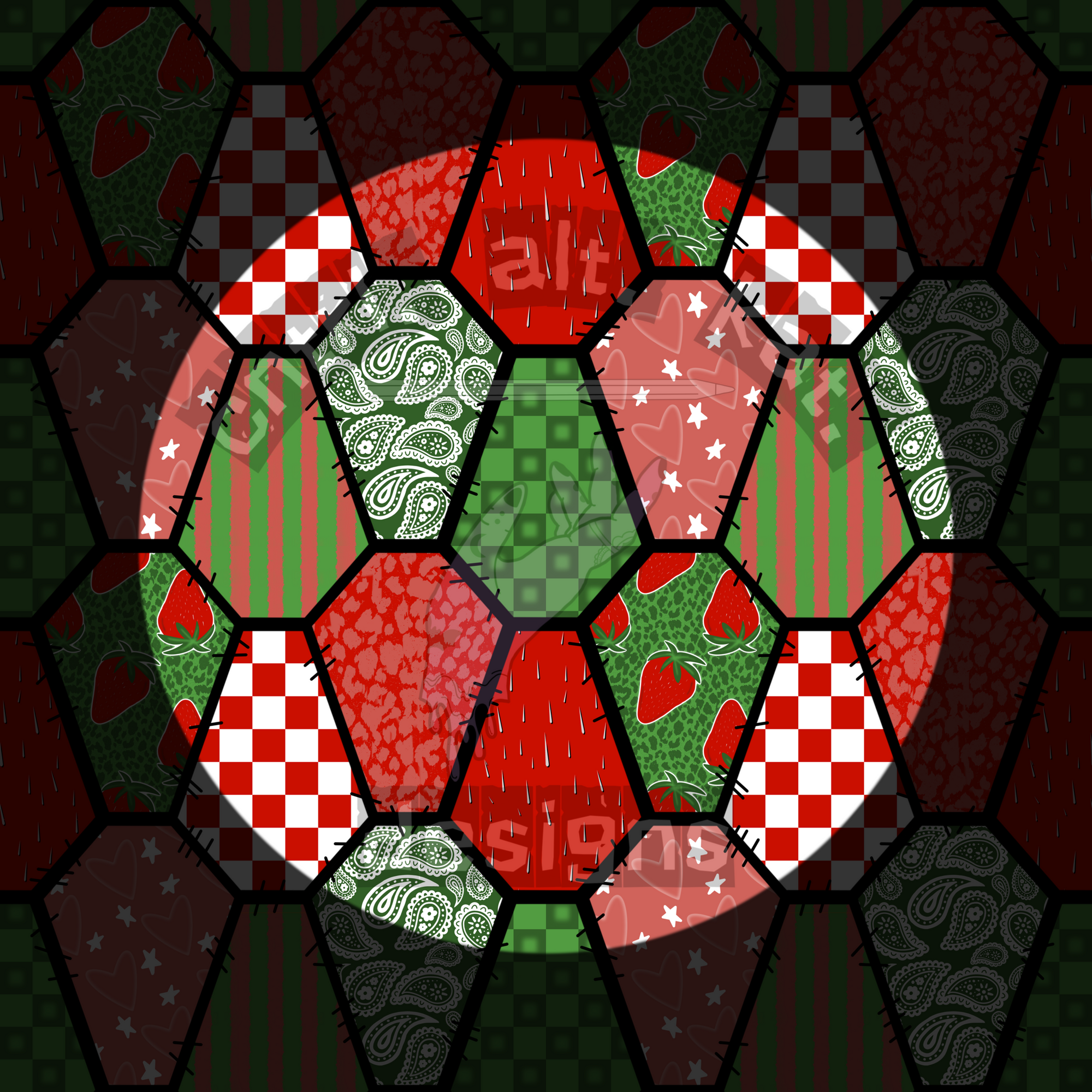 Strawberry Coffin Patchwork Seamless Files