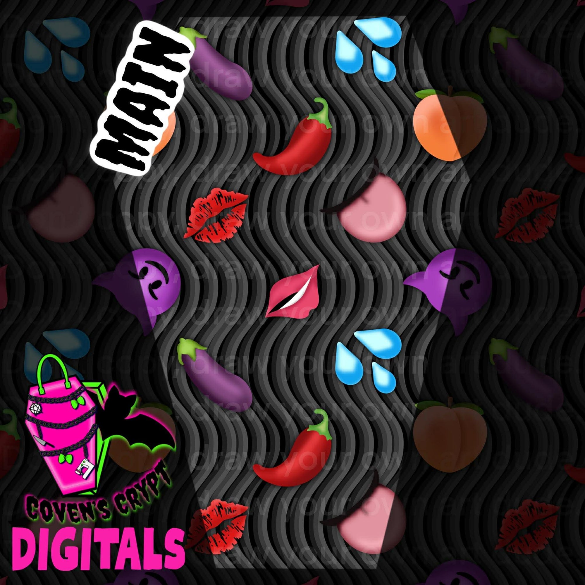 Naughty Emojis Seamless & PNG