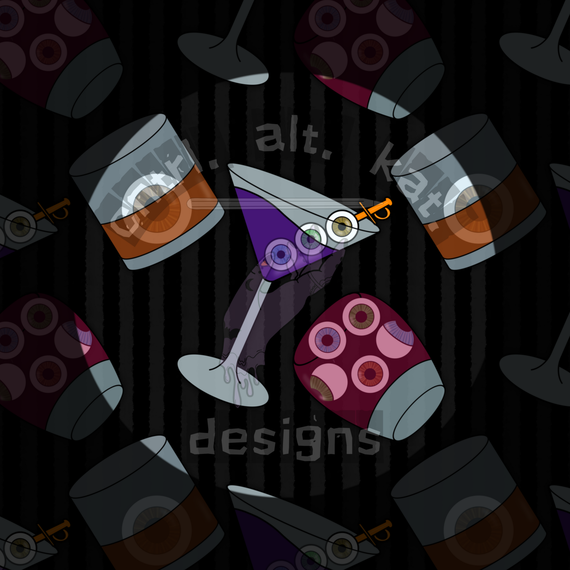 Eyeball Cocktails Seamless Files