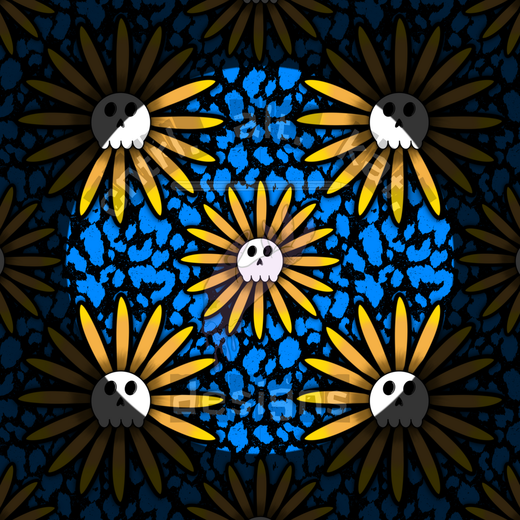 Sunflower Skulls Seamless Files
