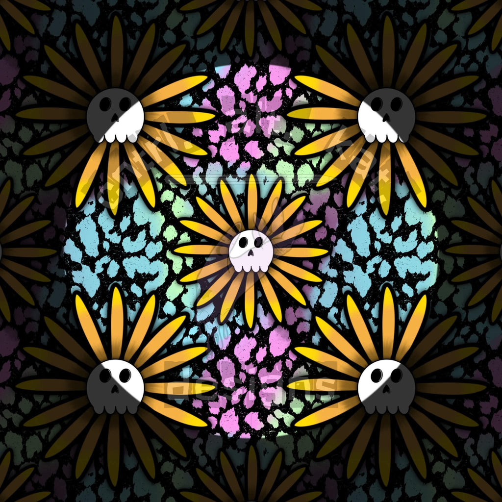 Sunflower Skulls Seamless Files