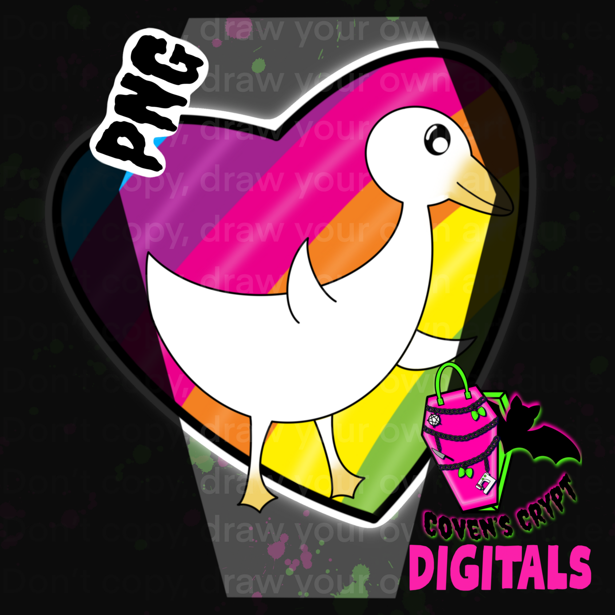 Rainbow Hearts Geese Seamless File
