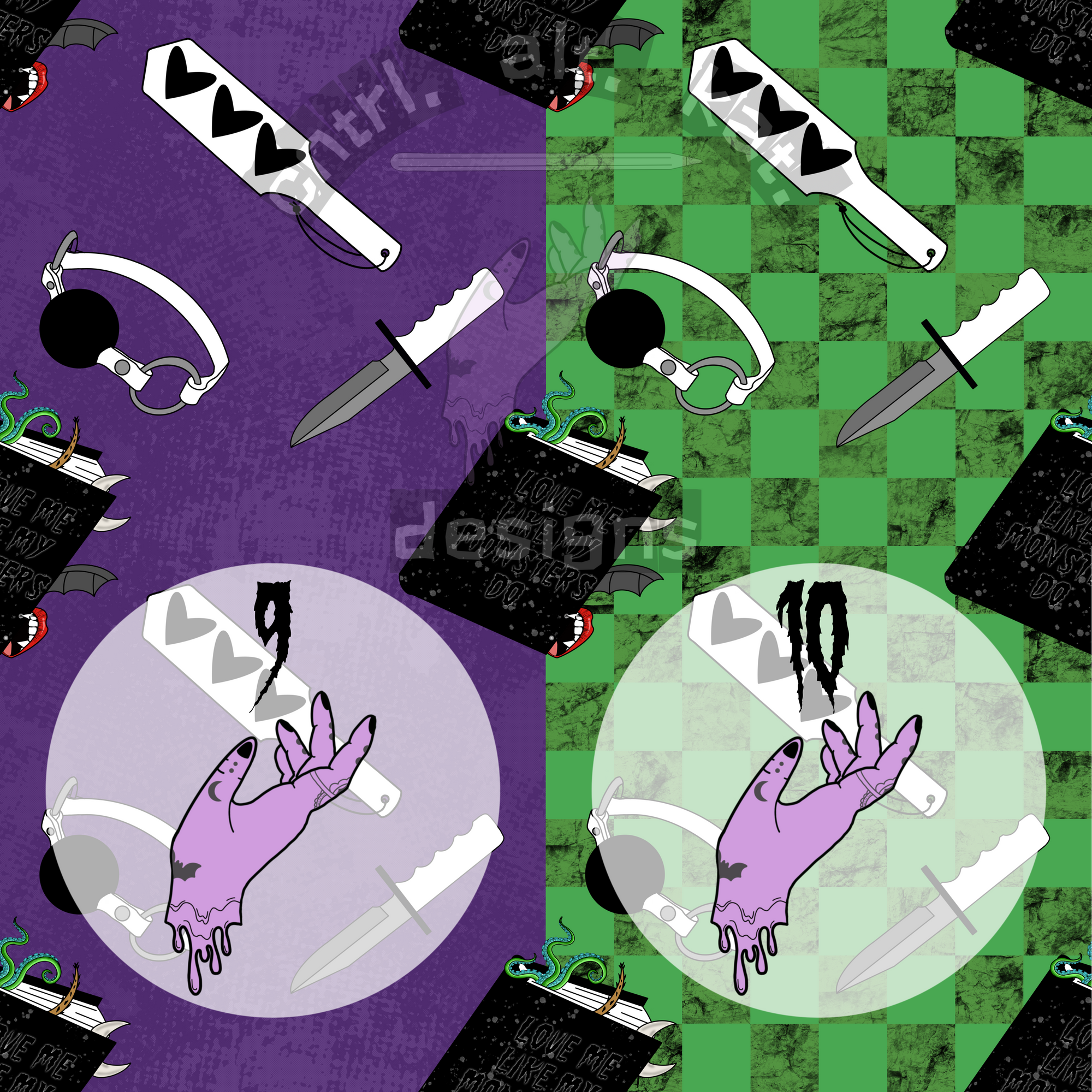 Love Me Like My Monsters Do Seamless Files - Exclusive Colorways