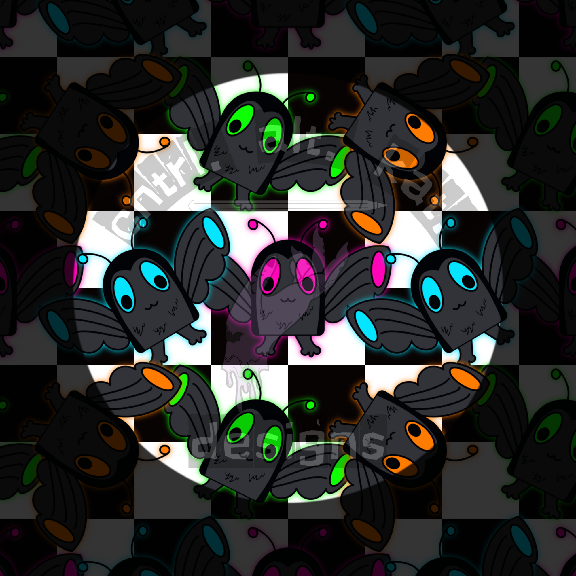 Neon Mothman Seamless Files