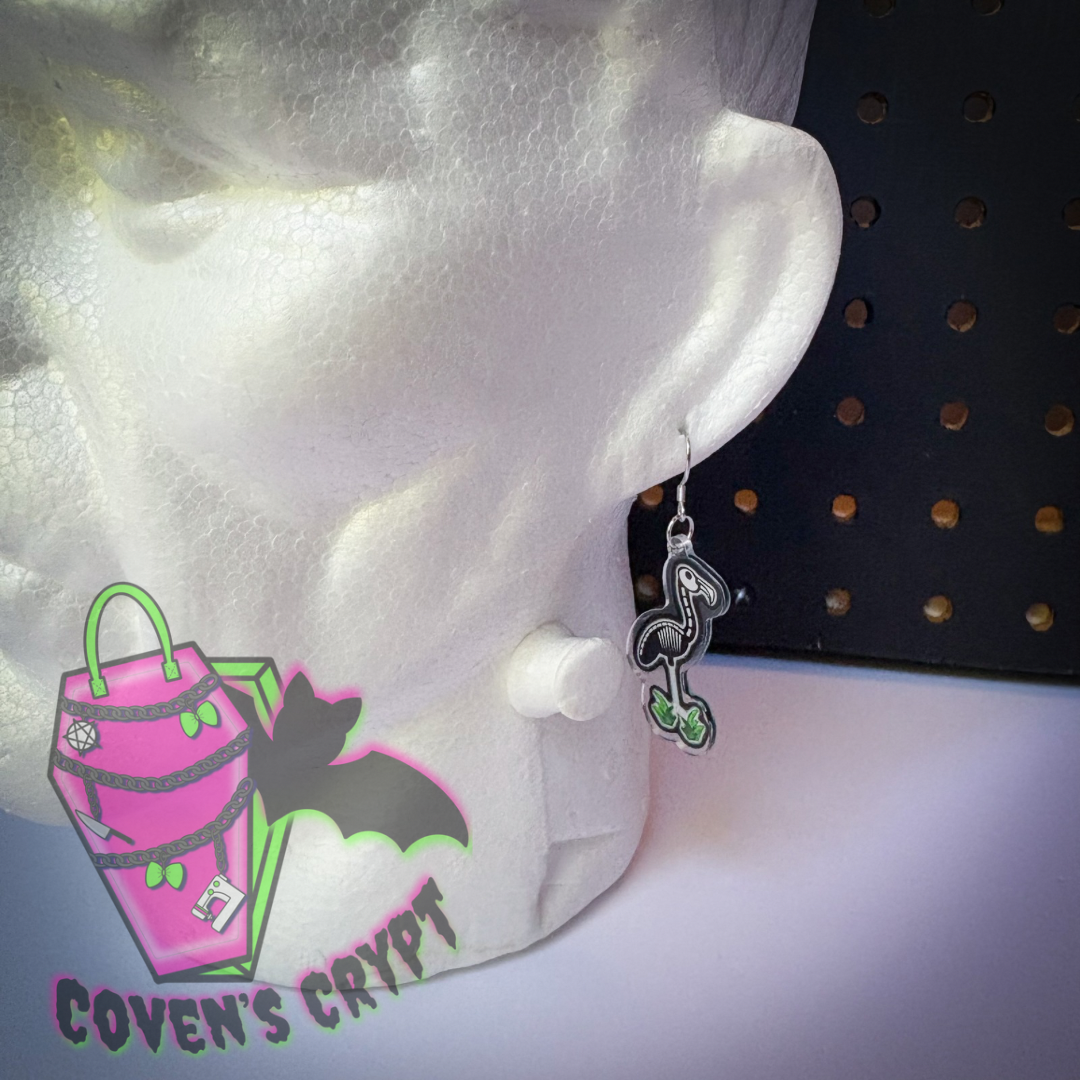 Skeleton Flamingo Earrings