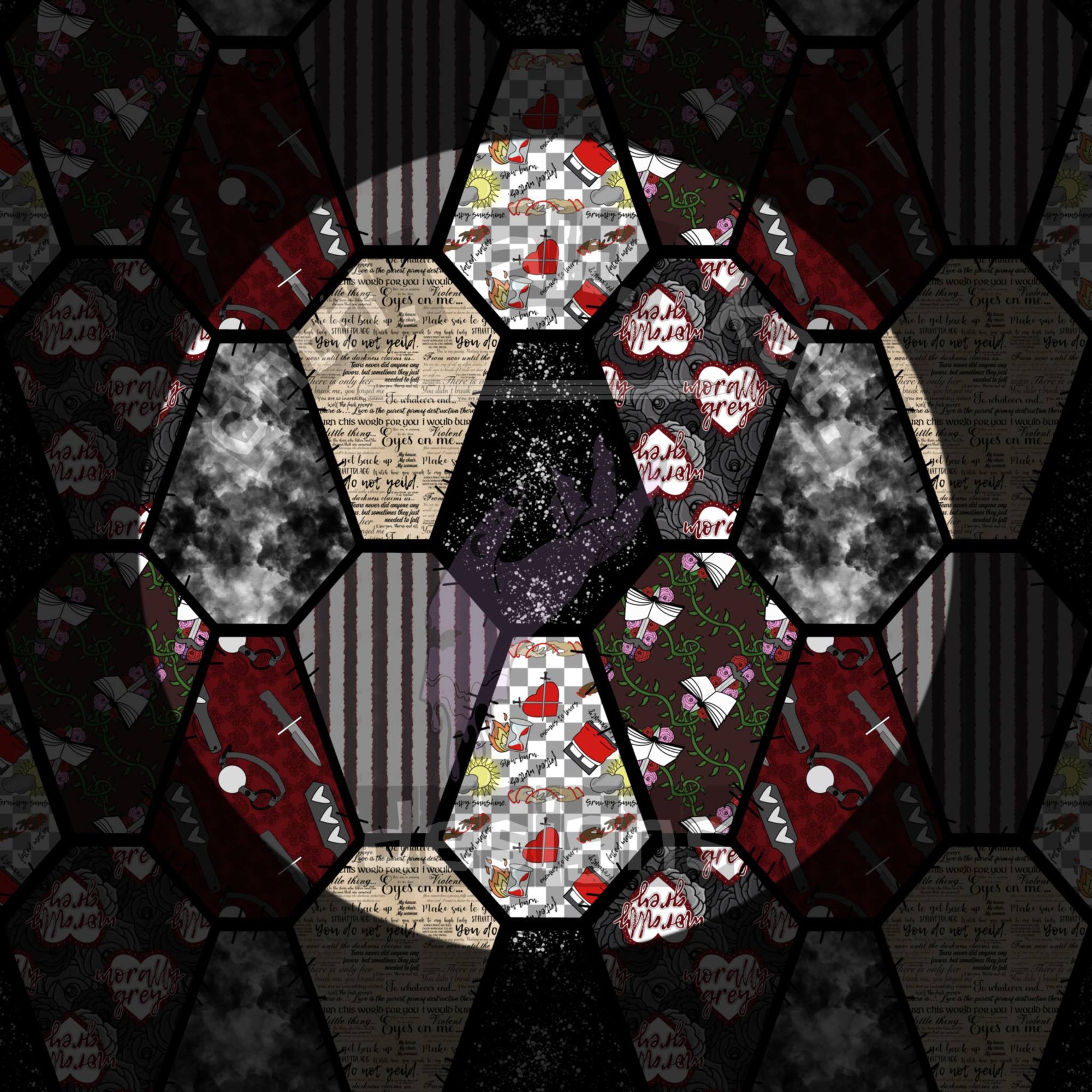 Bookish Coffin Patchwork Seamless Files