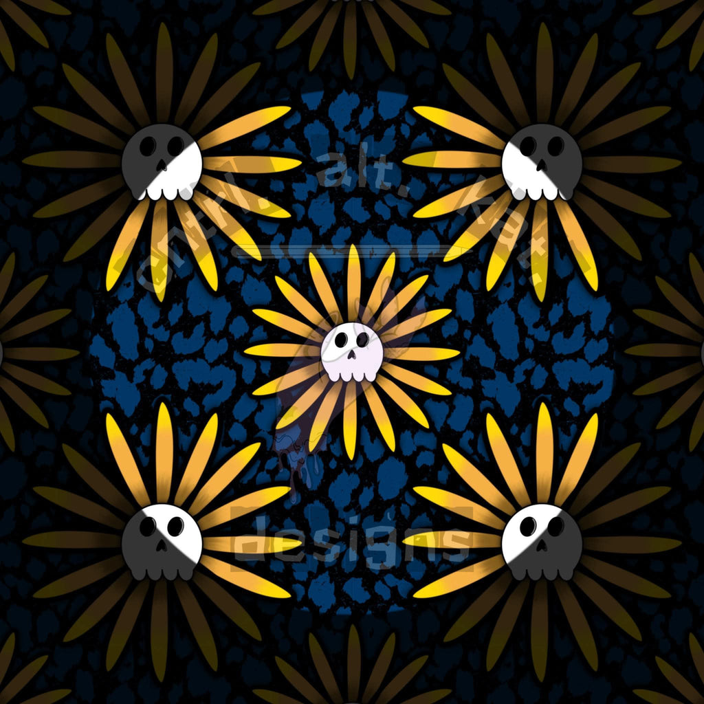 Sunflower Skulls Seamless Files