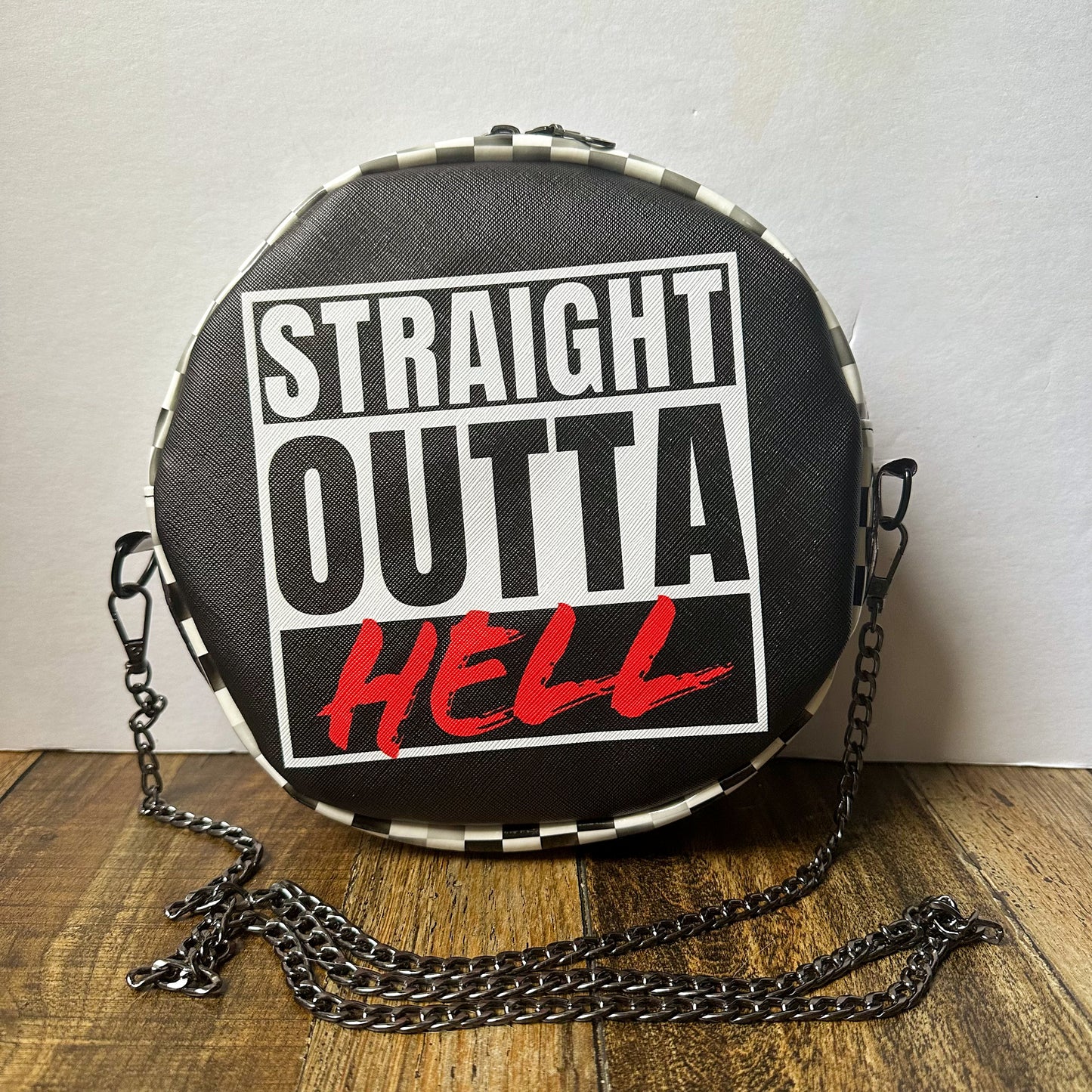 Straight Outta Hell Circle Crossbody Purse