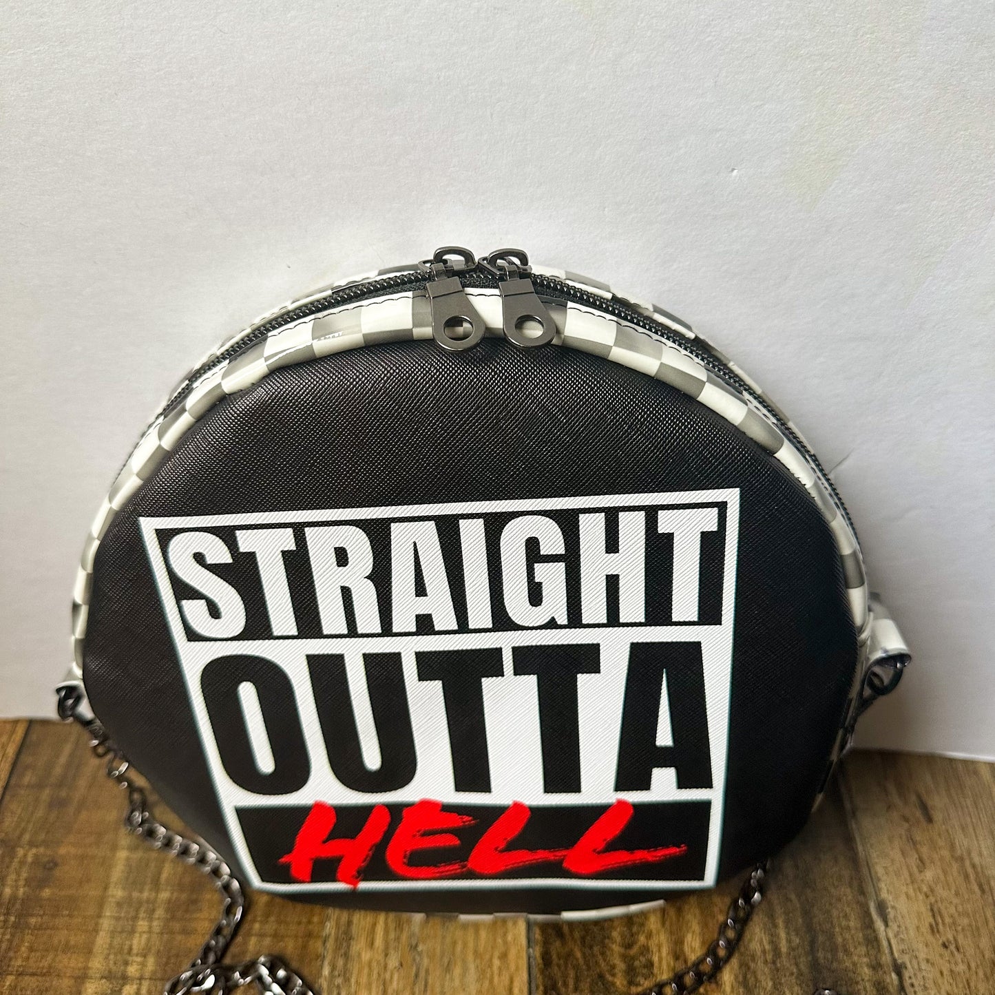 Straight Outta Hell Circle Crossbody Purse